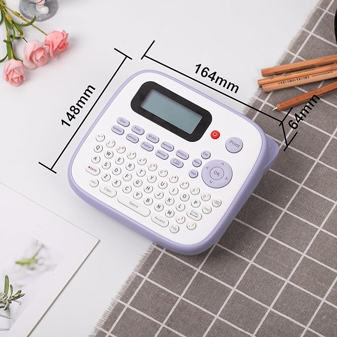 Label Maker Machine with Tapes, D210S Portable Label Maker, Label Machine with USB-C to Stay Powered, Labeler Features Chain Print to Reduce Label Wastes for Home Kids Items Office Organization