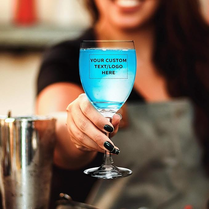 Custom Nuance Wine Glasses by ARC 10.5 oz. Set of 10, Personalized Bulk Pack - Restaurant Glassware, Perfect for Red Wine, White Wine, Cocktails - Clear