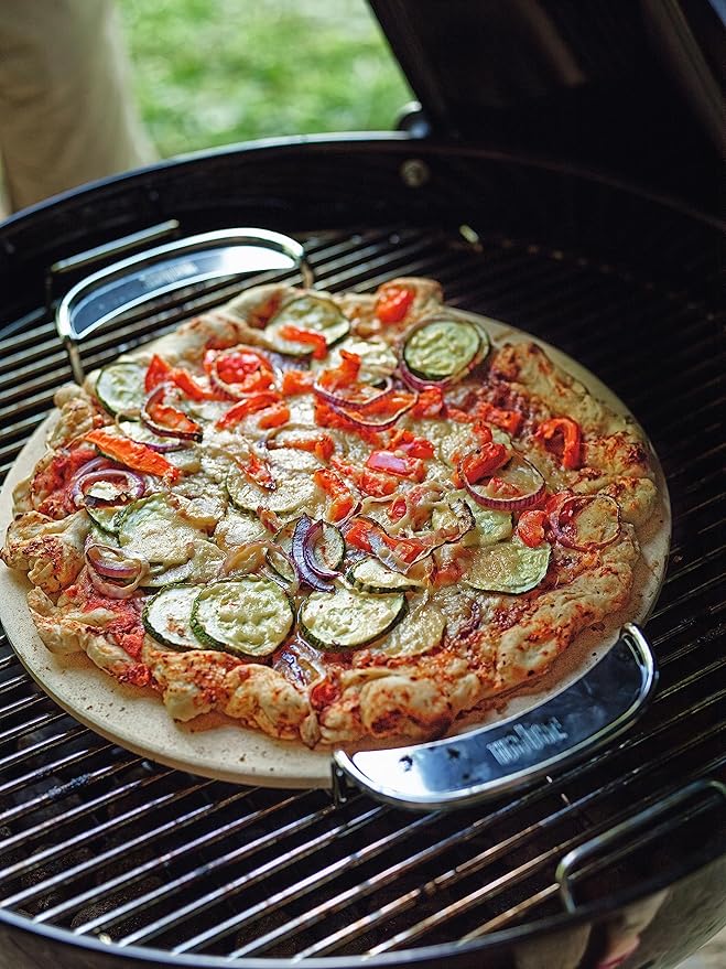 Weber Gourmet BBQ System Pizza Stone with Carry Rack,16.7" Long