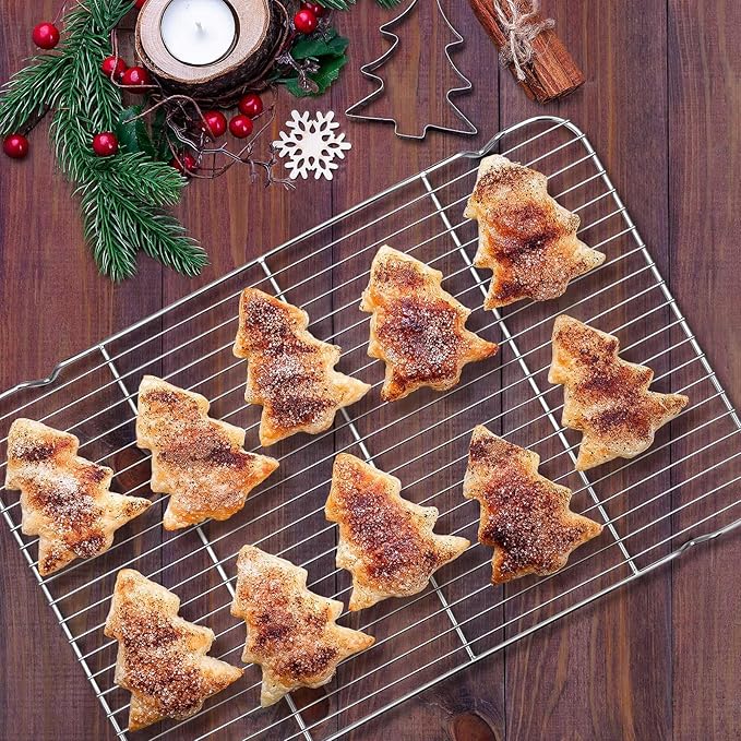 Large Baking Sheet with Rack Set, E-far 20”x14” Stainless Steel Cookie Sheet Pan for Oven Cooking Roasting, Rimmed Metal Tray with Wire Cooling Rack for Bacon Meat Steak - Dishwasher Safe