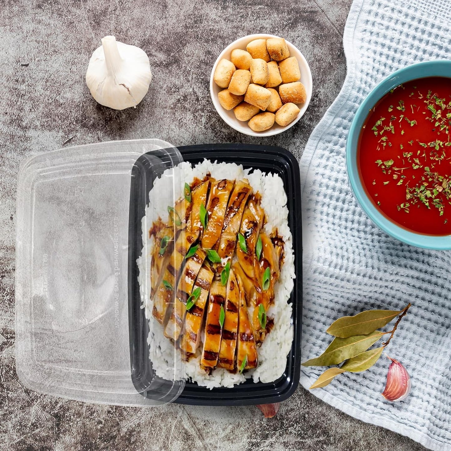 Ruthy's Outlet Meal Prep Containers W/Lids -Square Food Storage – BPA-Free| Stackable | Microwave | Freezer & Dishwasher Safe | Reusable Lunch Bento Box Portion Control & Planning (30 Pack, 16 oz)