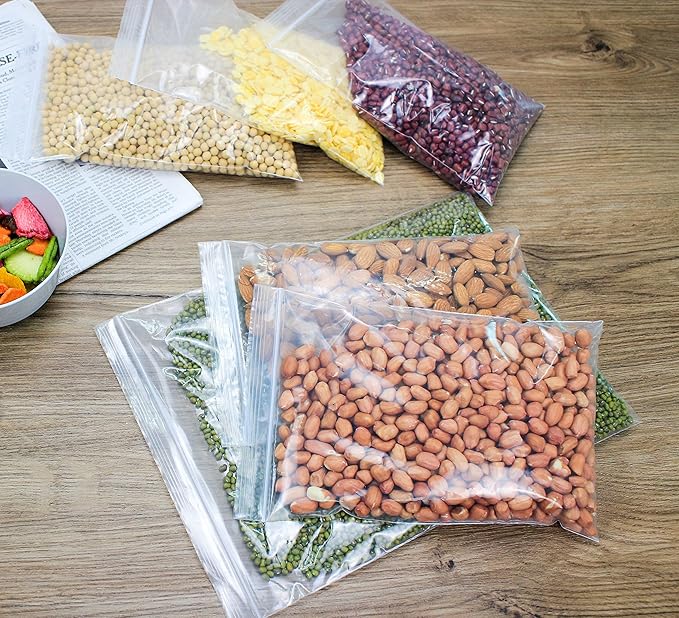 6" X 9" (100 Bags) 2 Mil Clear Reclosable Zip Plastic Poly Bags with Resealable Lock Seal Zipper