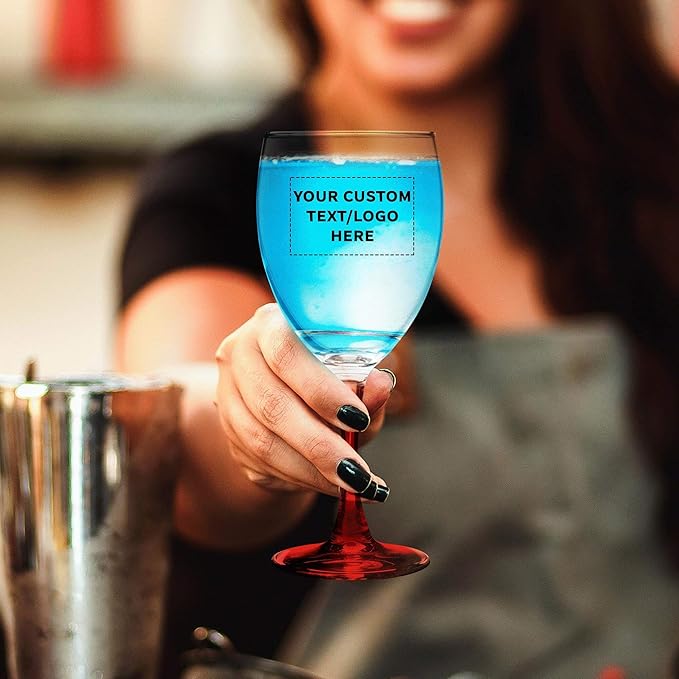 Custom Nuance Wine Glasses by ARC 10.5 oz. Set of 50, Personalized Bulk Pack - Restaurant Glassware, Perfect for Red Wine, White Wine, Cocktails - Red