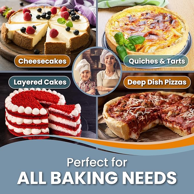 8 Inch Springform Cake Pan with LEAKPROOF PanPROTECTOR, NONSTICK Springform Pan 8 Inch - Cheesecake Pans Springform, 8 Springform Pan for Baking - NO FOIL WRAP Needed for WATER BATH