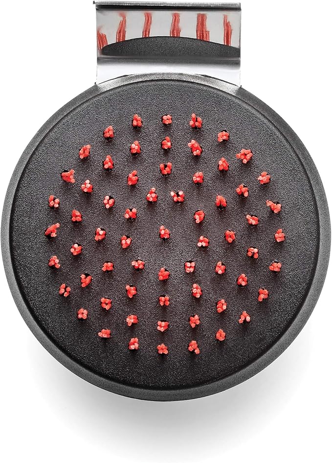 Outset 76621 Himalayan Salt Block, Pizza Stone and Cast Iron Pan Nylon Cleaning Brush with Stainless Steel Scraper, 5 x 4 x 3, Black