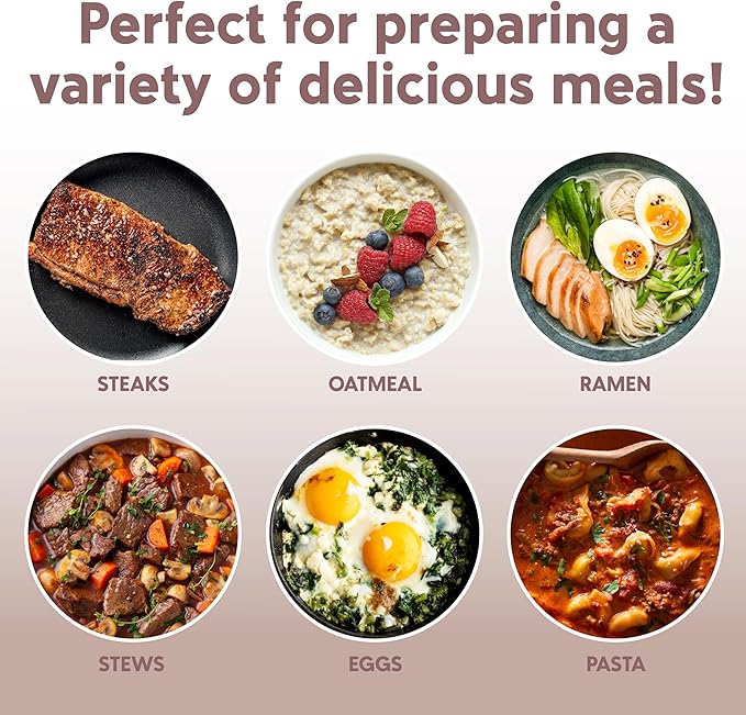 COOK WITH COLOR Electric Hot Pot, 1.6L Mini Cooker, 700W Power, Non-Stick Surface, Thermal Cut-Out Protection, Perfect for Rice, Noodles, Soups, Stews, Dorms, Apartments, and Small Kitchens, Blush