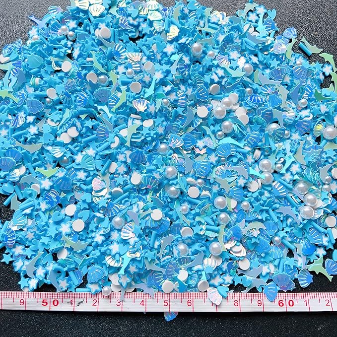 Fake Sprinkles Clay Sprinkles Polymer Slices for Nail Art DIY Crafts Cake Phone Case (40G-Shell+Pentagram-24)