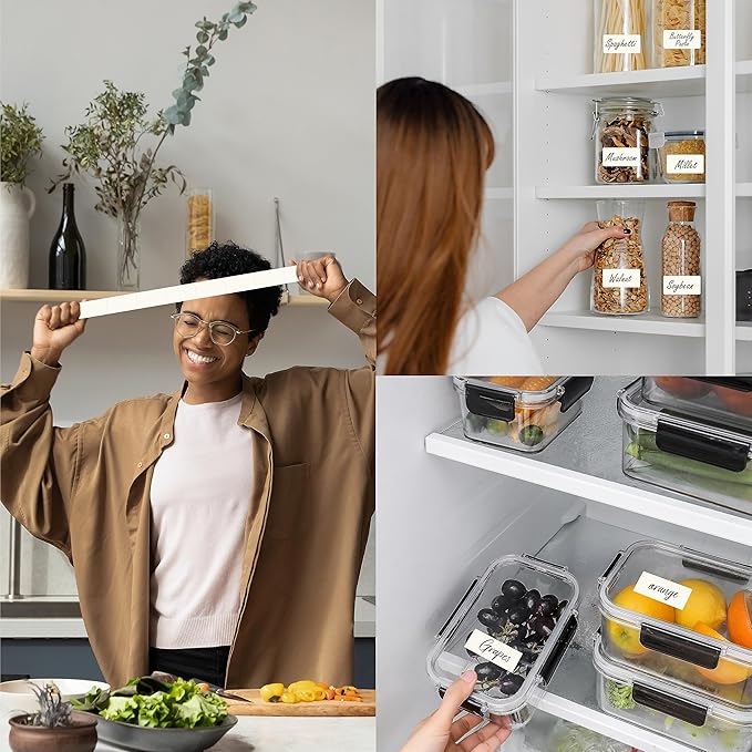 500 Dissolvable Canning Labels, Removable Freezer Pantry Stickers with Perforation Line No Residue Left for Food Containers Jars Kitchen Restaurant Storage Organization (1” x 2”)