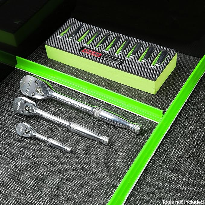 OEMTOOLS 22214 2-Piece Plastic Drawer Divider, Drawer Dividers Organizer, Drawer Dividers, Tool Box Dividers, Green