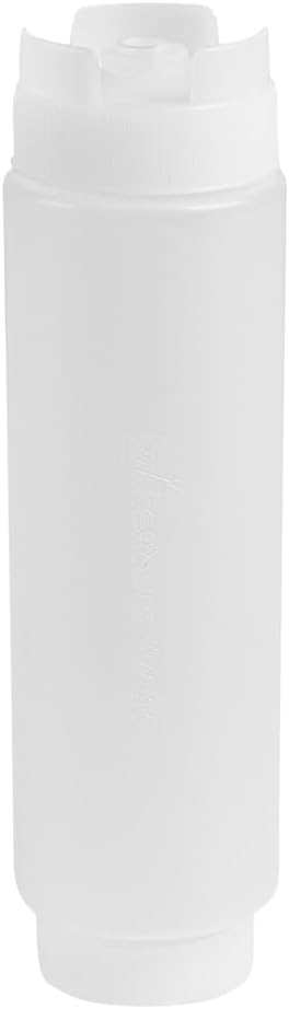 Restaurantware First In First Out 16 Ounce Condiment Squeeze Bottle 6 Refillable Lid FIFO Squeeze Bottle - Precision Dispensing Tip Flexible Clear Plastic Squeeze Bottle For Sauces