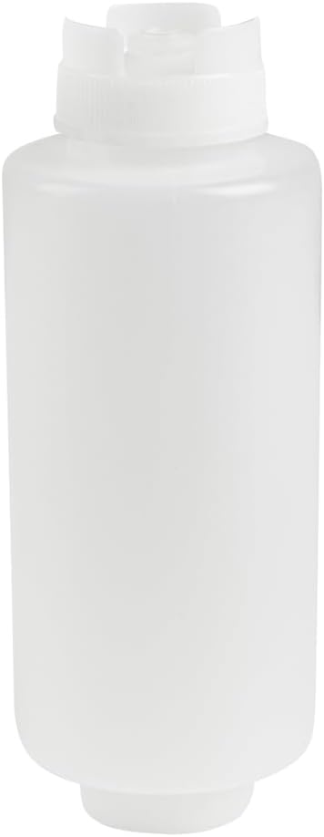 Restaurantware First In First Out 32 Ounce Condiment Squeeze Bottle 6 Refillable Lid FIFO Squeeze Bottle - Precision Dispensing Tip Flexible Clear Plastic Squeeze Bottle For Sauces