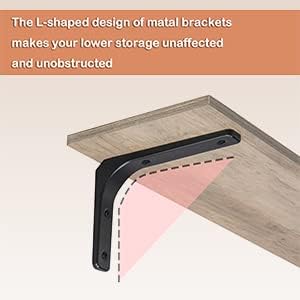 DINZI LVJ Long Wall Shelves, 39.4Inch Wall Mounted Shelves Set of 2, Extra Large Floating Storage Ledges with Sturdy Metal Brackets for Living Room, Bathroom, Bedroom, Kitchen, Greige