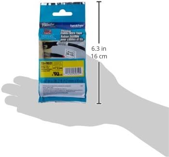 Brother Laminated Flexible ID Black on Yellow 1/2 Inch Tape - Retail Packaging (TZeFX631) - Retail Packaging