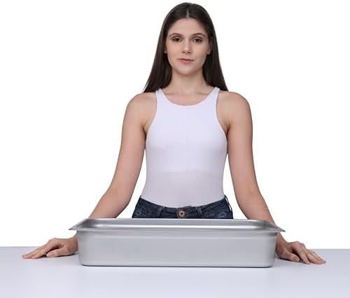 BIRDROCK HOME Stainless Steel Steam Table Pan - Hotel, Restaurant & Catering Supplies - 24 Gauge Steel, 14 qt Capacity - Meal Prep, Cooking, & Food Storage Container - 4" Depth, Full-Size (6 Pack)