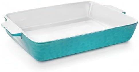 4 QT Baking Dish, Casserole Dishes for Oven, 9x13 Baking Pan with Handles, Lasagna Pan Deep, Ceramic Casserole Dish Oven Safe for Baking, Lasagna, Kitchen, Wedding Gift (Aquamarine)