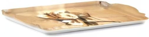 Pimpernel Sugar Magnolia Sandwich Tray - Rectangular Melamine Snack Tray with Blooming Floral Design, Pink & Green Tones - Dishwasher Safe Serving Platter for Breakfast Pastries or Decorative Display