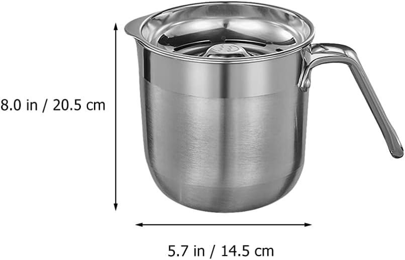 Angoily Egg Separator - Stainless Steel Egg Yolk White Separator Tool, Divider, Sieve, Kitchen Gadget, 1500ml Dividing Bucket with Yolk White Filter for Kitchen Use Silver