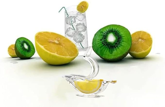 New Acrylic Manual Lemon Slice Squeezer, Portable Transparent Fruit Juicer, Elegance Bird Shape, Hand Juicer for Orange Lemon Lime Pomegranate (4Pcs) (4Pcs)
