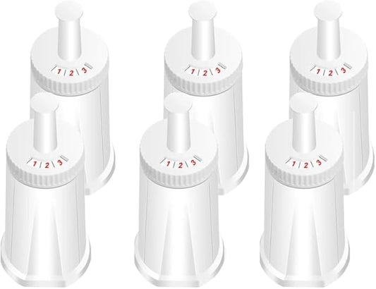 Filter - Replacement Water Filter Compatible with Breville Sage Claro Swiss For Oracle, Barista & Bambino - Compare to Part #BES008WHT0NUC1.Pack of 6（First use without adding coffee powder）