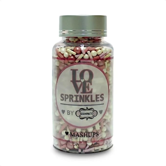 Confect Sprinkles- Fusion Mashup Pink & White Sprinkle Mix with Pearl Balls – Cake Decorating Topping, Baking Sprinkles – Perfect for Cakes, Cupcakes, and Desserts - Vegan, Gluten-Free, Nut-Free, Soy-Free, Dairy-Free, Palm Oil-Free - 4.2 Oz