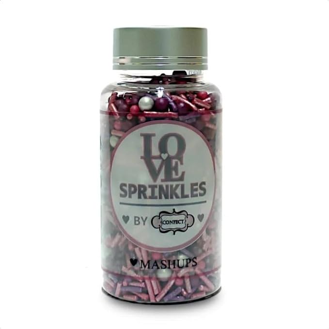 Confect Cake Decorating Sprinkles Mix – Pink & Purple Jimmies with Pearl Sugar Balls – Edible Cupcake & Cookie Topping for Baking, Party & Holiday Treats | Vegan, Gluten-Free, Soy-Free, Dairy-Free, Palm Oil-Free- 4.2 Oz