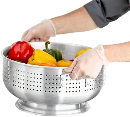 12 Qt. Aluminum Colander with Base and Handles – Heavy Duty Commercial Strainer with Full-Ring Welded Bottom, (15 inches in Diameter) -16-Gauge – Perfect for Pasta, Fruits, Vegetables (1, 12 Quart)