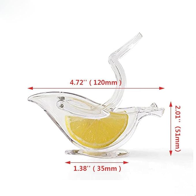 New Acrylic Manual Lemon Slice Squeezer, Portable Transparent Fruit Juicer, Elegance Bird Shape, Hand Juicer for Orange Lemon Lime Pomegranate (4Pcs) (4Pcs)