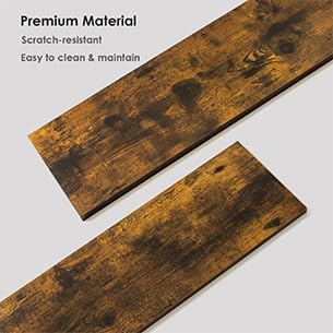 DINZI LVJ Long Wall Shelves, 47.3 Inch Large Floating Shelves Set of 4, Wide Display Shelf Wall Mounted with Brackets, Easy Hanging for Living Room, Toilet, Office, Bedroom, Rustic Brown