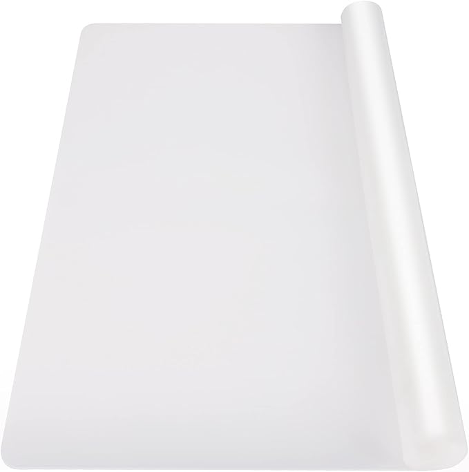 Ewen 39.4x23.5in 2mm Extra Large Silicone Mat, Thick Heat Resistant Placemat Silicone Mats for Kitchen Counter, Bar Workbench Table Protector Cover Pad for Air Fryer Coffee Maker Stove Translucent