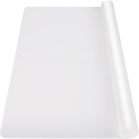 Ewen 39.4x23.5in 2mm Extra Large Silicone Mat, Thick Heat Resistant Placemat Silicone Mats for Kitchen Counter, Bar Workbench Table Protector Cover Pad for Air Fryer Coffee Maker Stove Translucent
