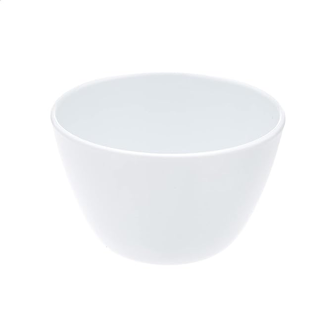 Amazon Basics Round Melamine Bowl, 8 oz, White, 6 Piece Set (Previously AmazonCommercial brand)