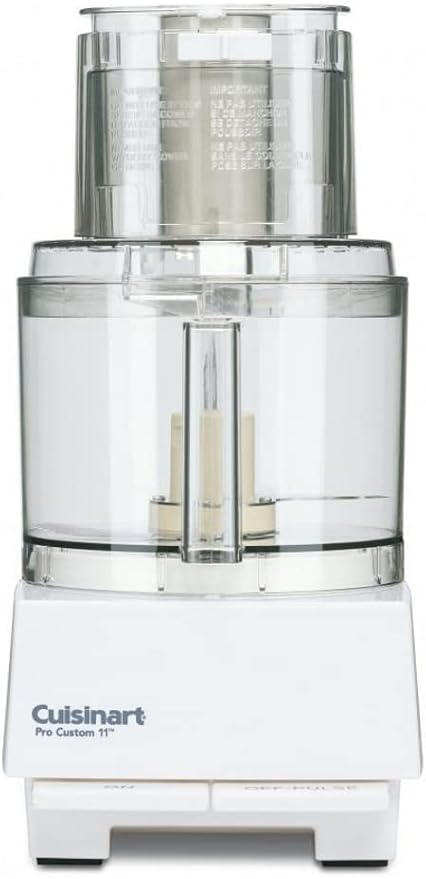 Cuisinart Cup Pro Custom 11 Food Processor With 625 Watt Motor And Extra Large Feed Tube allows For Whole Fruit And Vegetables, Additional Accessories Included For Even More Versatility, White