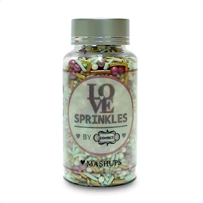Confect Edible Sprinkles Mix – Gold, Mint, Pink & Pearl Sugar Confetti for Cake Decorating – Colorful Baking Topping for Cupcakes, Cookies, and Desserts | Vegan, Gluten-Free, Soy-Free, Dairy-Free, Palm Oil-Free – 4.2 Oz