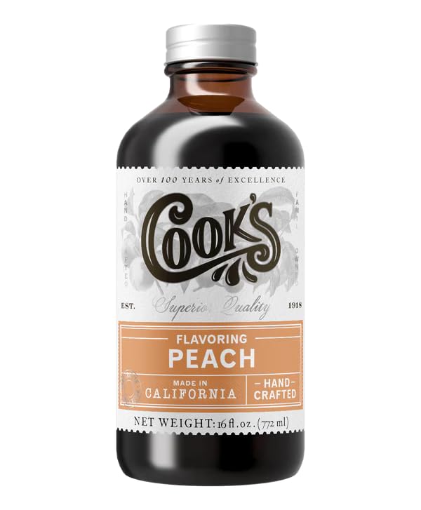 Cook's, Peach Flavoring for Baking, Preserves, Ice Cream, Jam, Cakes, 16oz
