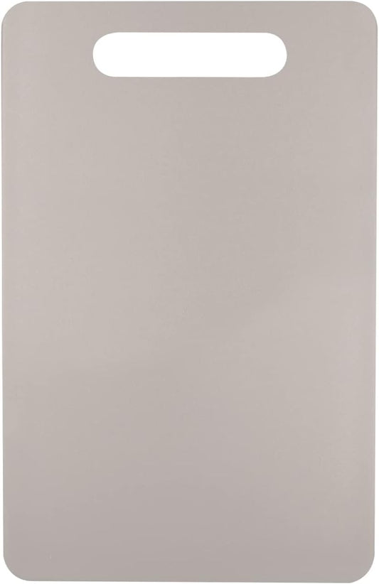 Fotouzy Plastic Utility Cutting Board with Handles, Food Safe PP Material, BPA Free, Dishwasher Safe, Thick Chopping Board, Large Size, Easy Grip Handle, for Kitchen (Almond)