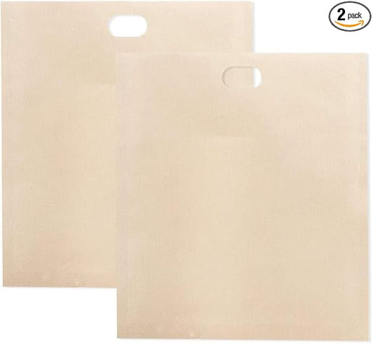 2 Pcs Yellow Toaster Bags for Grilled Cheese Sandwiches Baked Toast Food Bags Made Easy Reusable Size 16 * 18cm Comfortable and Environmentally Toaster Oven Cookware