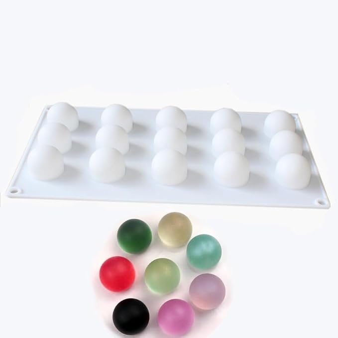 X-Haibei 3D Ice Ball Eyeball Chocolate Bath Bomb Round Soap Candy 1inch Maker Mold Silicone