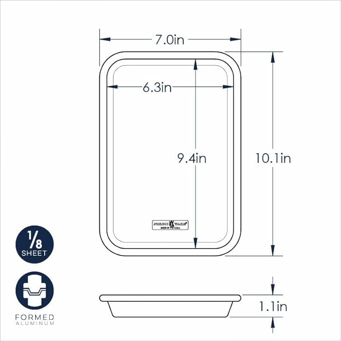 Nordic Ware Naturals Half Sheet Set - USA Made Aluminum Commercial Quality Sheet Pan for Baking or Roasting, Encapsulated Galvanized Steel Rim Prevents Warping, 2pk Half + 1/8 Sheet