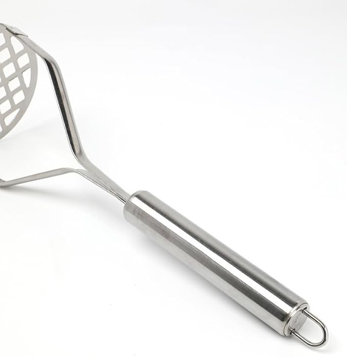 Potato Masher (4-Pack), 10-Inch Sturdy Gourmet Stainless Steel Wire Masher, Heavy Duty Metal Potato Ricer, Vegetables Fruits Hand Mashers, Dishwasher Safe