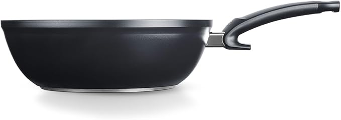 Fissler Ceratal Comfort Ceramic 12 Inch Non-Stick Wok, Orbit Black, Made without PFAS