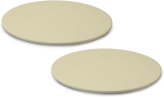 Concord Pizza Stone (2 Pack) with Cordierite Heatwell Technology. Pizza and Bread Baking, Grilling Stone. Durable and Safe (15" Round)