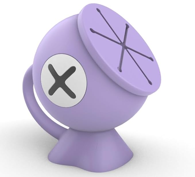 Li&Zhao Toddler Snack Cups - Baby Snack Containers Silicone Snack Cups for Toddlers Spill Proof Baby Food Catcher for Toddlers and Babies(Purple)