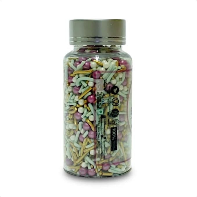 Confect Edible Sprinkles Mix – Gold, Mint, Pink & Pearl Sugar Confetti for Cake Decorating – Colorful Baking Topping for Cupcakes, Cookies, and Desserts | Vegan, Gluten-Free, Soy-Free, Dairy-Free, Palm Oil-Free – 4.2 Oz