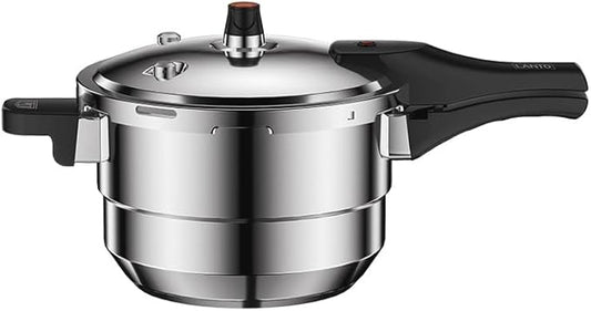 80Kpa Pressure Cooker Stainless Steel 8L Large Capacity, Pressure Canner with Steaming Rack Compatible with Gas & Induction Cooker (6L)