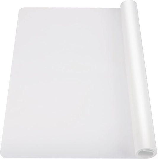 Ewen 31.6x23.5in 2mm Silicone Mats for Kitchen Counter, Extra Large Thick Heat Resistant Bar Mats for Countertop Protector Nonslip Placemat for Air Frye Crafts Work Glass Top Stove Work Translucent