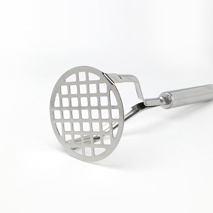 Potato Masher (4-Pack), 10-Inch Sturdy Gourmet Stainless Steel Wire Masher, Heavy Duty Metal Potato Ricer, Vegetables Fruits Hand Mashers, Dishwasher Safe