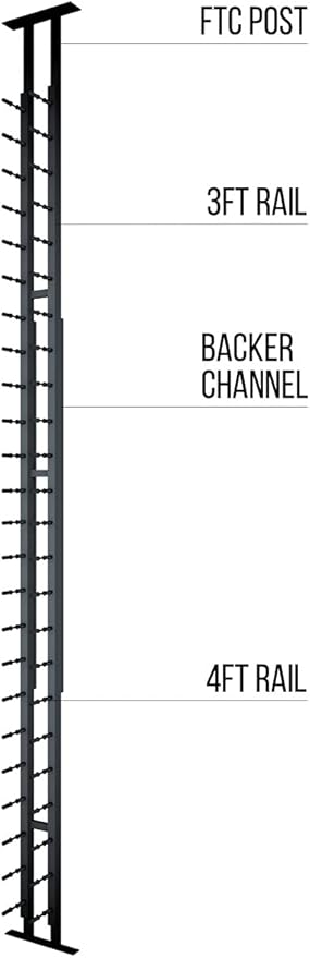 Ultra Wine Racks Floor-to-Ceiling Mount Display (1 Side, Single Deep, Black, Holds 21 Wine Bottles) - Modern Metal Wine Storage for Wine Cellars, Home Bars, Kitchens, and Dining Rooms