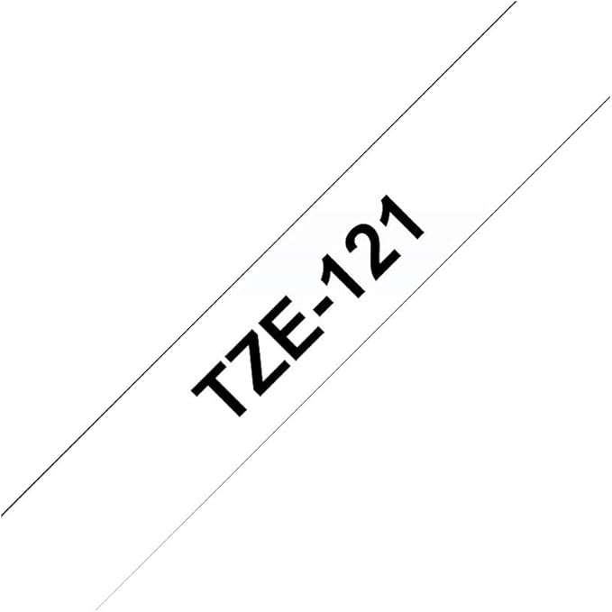 Brother Genuine P-Touch TZE-121 Tape, 9 mm (0.35") Standard Laminated P-Touch Tape, Black on Clear, Laminated for Indoor or Outdoor Use, Water-Resistant, 26.2 ft (8 m), Single-Pack