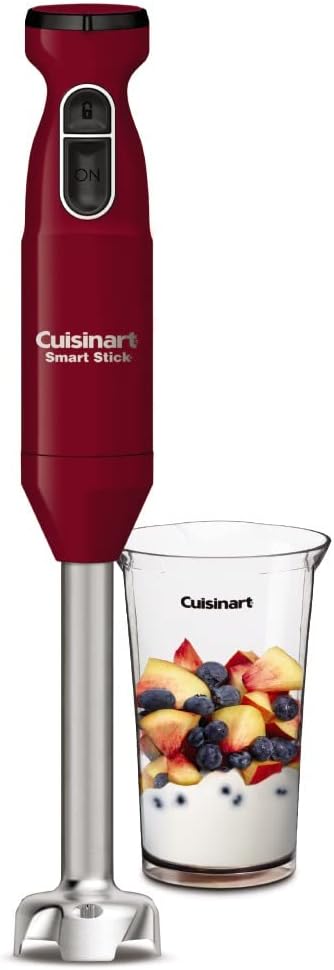 Cuisinart Hand Blender, Smart Stick 2-Speed - Powerful & Easy to Use Stick Immersion Blender-for-Shakes, Smoothies, Puree, Baby Food, Soups & Sauces, Red, CSB-175RP1