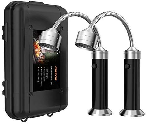 Barbecue Grill Light Grilling Accessories for Outdoor, BBQ Magnetic LED Lights Flexible Gooseneck Weather Resistant, Men Dad Gifts Batteries Included 2 Pack (Black)